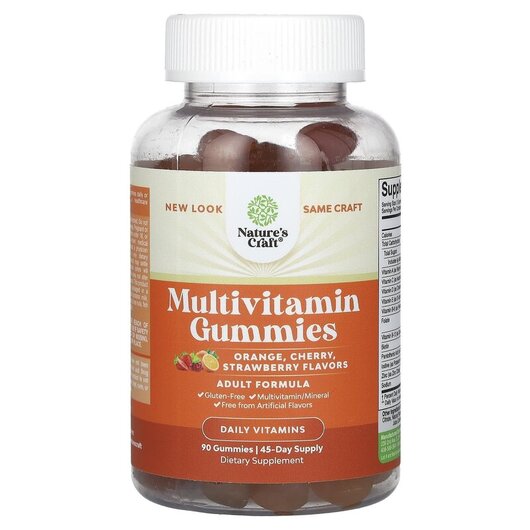 Основне фото товару Multivitamin Gummies Основне фото товару Natures Craft, Multivitamin Gummies, Мультивітаміни, 90 таблеток