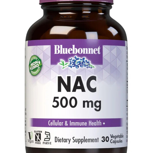 Основне фото товару NAC Основне фото товару Bluebonnet Nutrition, NAC, N-ацетилцистеїн, 30 капсул