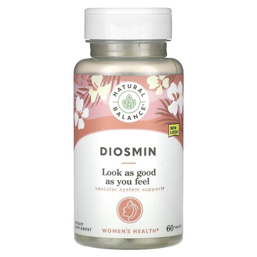 Основне фото товару Natural Balance, Diosmin Vein Health Support, Діосмін, 60 таблето