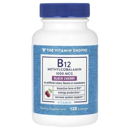 Основне фото товару B12 Methylcobalamin Black Cherry 1000, Метилкобаламін B12, 120 та