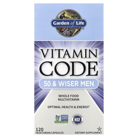 Основное фото товара Vitamin Code 50 & Wiser Men Основное фото товара Garden of Life, Витамины, Vitamin Code 50 & Wiser Men, 120 ка