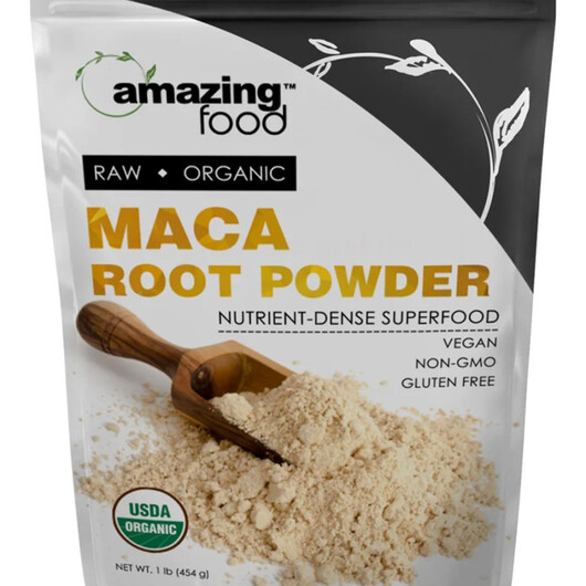 Основне фото товару Amazing Foods Raw-Organic Maca Root Powder Основне фото товару Amazing Foods Raw-Organic Maca Root Powder, Мака, 1 lb