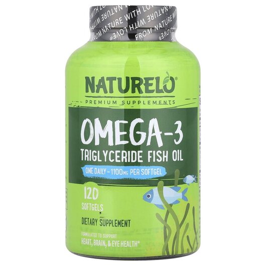 Основное фото товара Naturelo, Омега 3, Omega-3 Triglyceride Fish Oil, 120 капсул