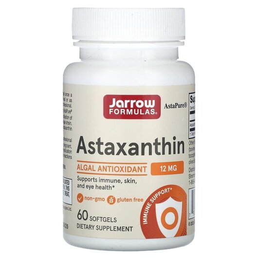 Основное фото товара Jarrow Formulas, Астаксантин 12 мг, Astaxanthin 12 mg, 60 капсул