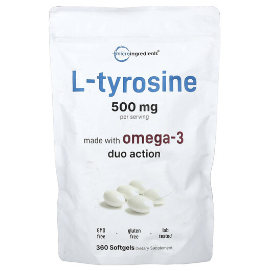 Основне фото товару Micro Ingredients, L-Tyrosine, L-Тирозин, 360 капсул