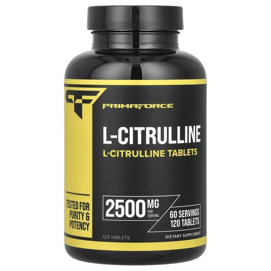 Основне фото товару L-Citrulline 2500 mg Основне фото товару Primaforce, L-Citrulline 2500 mg, L-Цитрулін, 120 таблеток