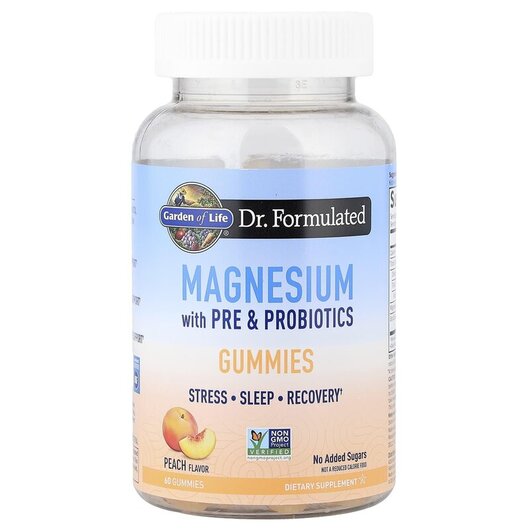 Основное фото товара Magnesium with Pre & Probiotics Gummies Peach Основное фото товара Магний, Magnesium with Pre & Probiotics Gummies Peach, 60 таб