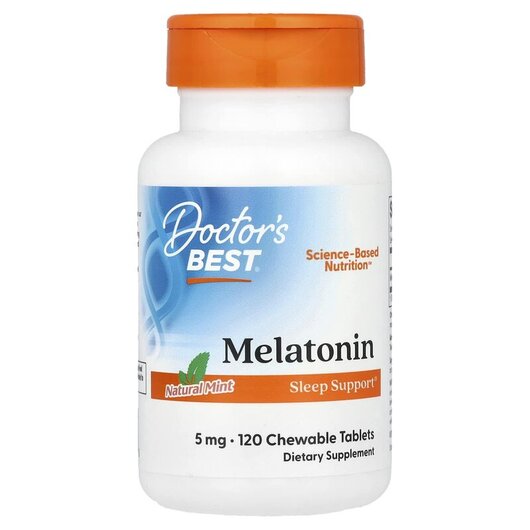 Основное фото товара Doctor's Best, Мелатонин 5 мг, Melatonin 5 mg Natural Mint, 