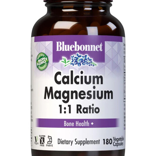 Основне фото товару Calcium Magnesium Основне фото товару Bluebonnet Nutrition, Calcium Magnesium, Кальцій, 180 капсул