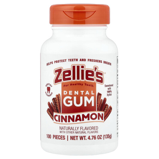 Основное фото товара Zellie's, Зубная паста, Dental Gum Cinnamon, 100 Pieces