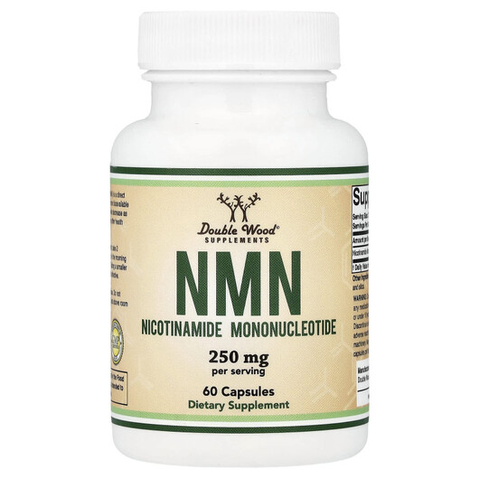 Основне фото товару Double Wood Supplements, NMN, Нікотинамід мононуклеотид, 60 капсу