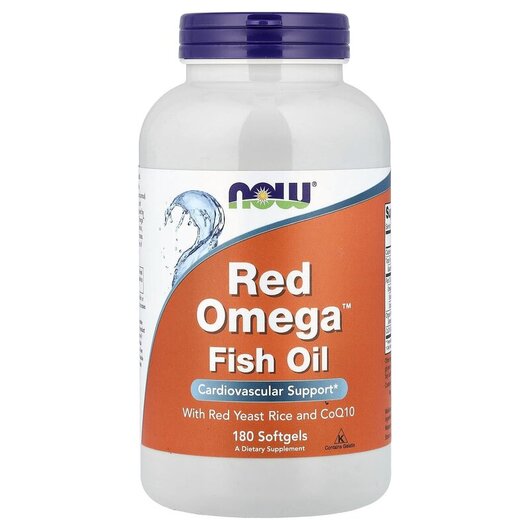 Основное фото товара Red Omega Red Yeast Rice with CoQ10 30 mg Основное фото товара NOW Foods, Красный дрожжевой рис, Red Omega, 180 капсул