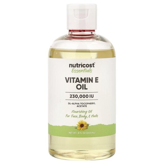 Основне фото товару Nutricost, Essentials Vitamin E Oil, Вітамін E Токофероли, 240 мл
