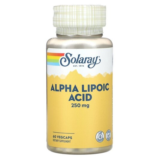 Основне фото товару Solaray, Alpha Lipoic Acid 250 mg, Альфа-ліпоєва, 60 капсул