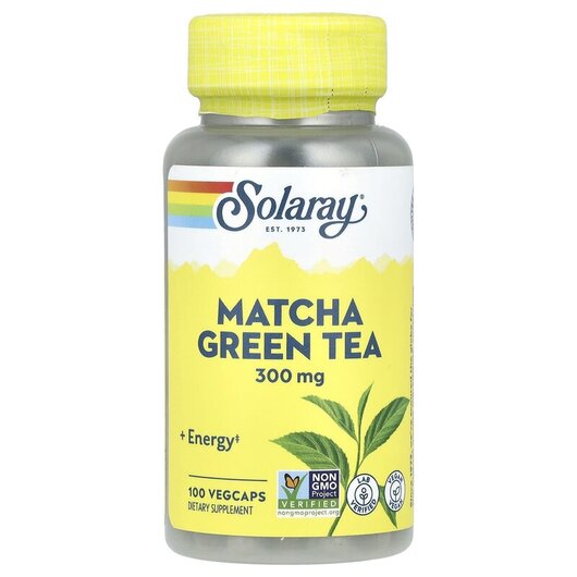 Основне фото товару Solaray, Matcha Green Tea 300 mg, Екстракт Зеленого Чаю, 100 капс