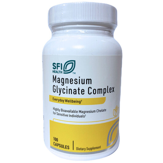 Основне фото товару SFI Health, Magnesium Glycinate Complex, Гліцинат магнію, 100 кап