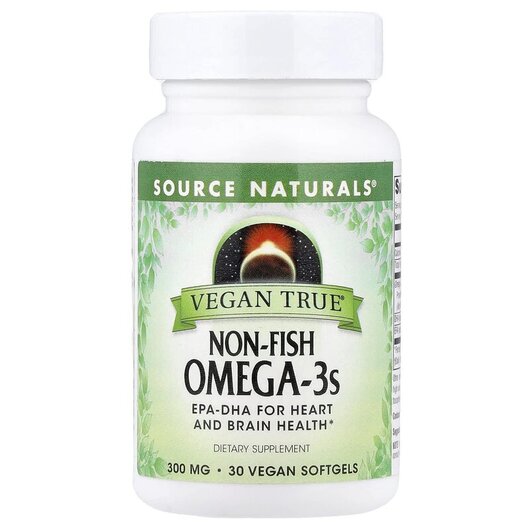 Основное фото товара Омега 3, Vegan True Non-Fish Omega-3s 300 mg, 30 капсул