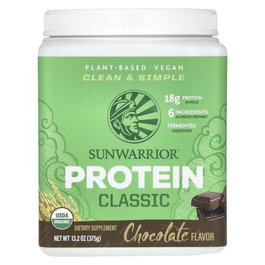 Основное фото товара Sunwarrior, Протеин, Classic Protein Chocolate, 375 г