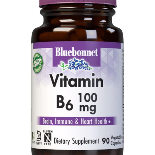 Основне фото товару Vitamin B6 Основне фото товару Bluebonnet Nutrition, Vitamin B6, Вітамін B, 90 капсул