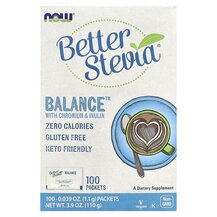 Стевія з хромом і інуліном Better Stevia NOW Foods 1.1 г