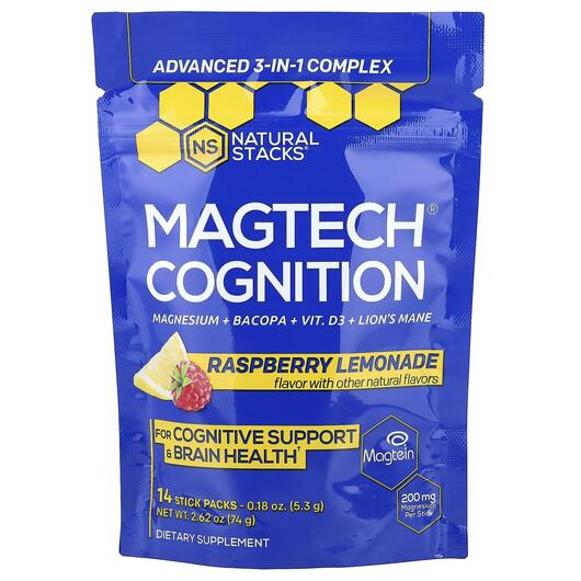 Основное фото товара Natural Stacks, Магний, Magtech Cognition Raspberry Lemonade, 14 