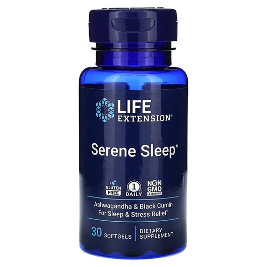 Основное фото товара Serene Sleep Основное фото товара Life Extension, Мелатонин, Serene Sleep, 30 капсул