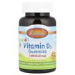 Фото товара Kid's Vitamin D3 Gummies Natural Fruit Flavors 1000 IU Фото товара Carlson, Витамин D3 1000 МЕ, Kid's Vitamin D3 Gummies, 60 ко