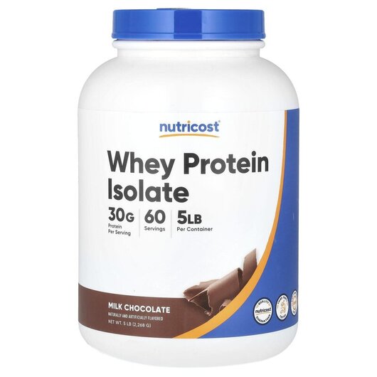 Основное фото товара Whey Protein Isolate Milk Chocolate Основное фото товара Nutricost, Протеин, Whey Protein Isolate Milk Chocolate, 2268 г