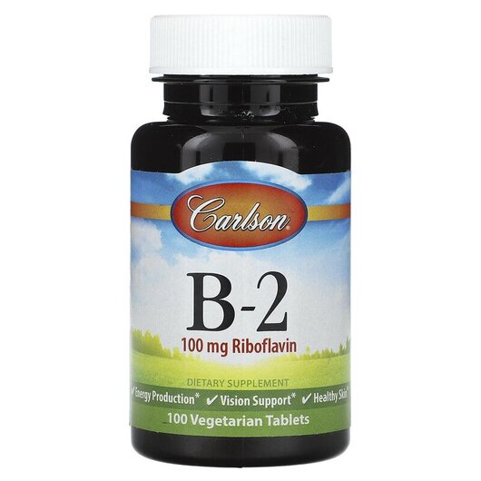 Основне фото товару Carlson, Vitamin B-2 100 mg, Вітамін B, 100 таблеток
