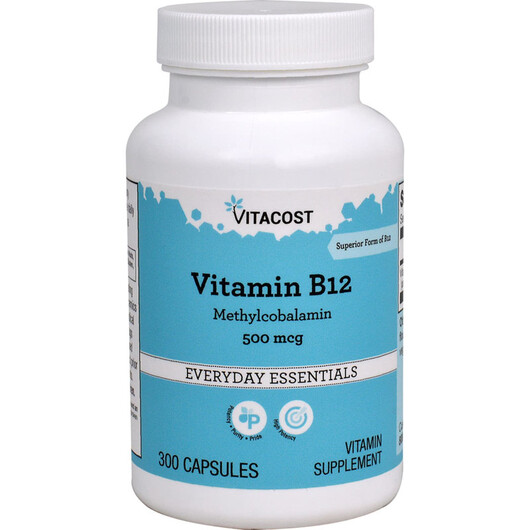 Основне фото товару Vitacost, Vitamin B-12 Methylcobalamin 500 mcg, Вітамін B, 300 ка