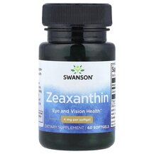 Zeaxanthin 4 mg Зеаксантин Swanson 60 капсул