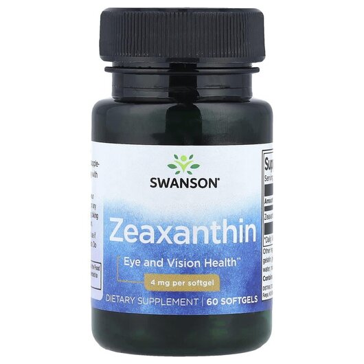 Основное фото товара Zeaxanthin 4 mg Основное фото товара Swanson, Зеаксантин, Zeaxanthin 4 mg, 60 капсул