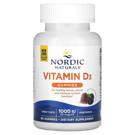 Основное фото товара Vitamin D3 Gummies Wild Berry 1000 IU Основное фото товара Витамин D3, Vitamin D3 Gummies Wild Berry 1000 IU, 60 таблеток