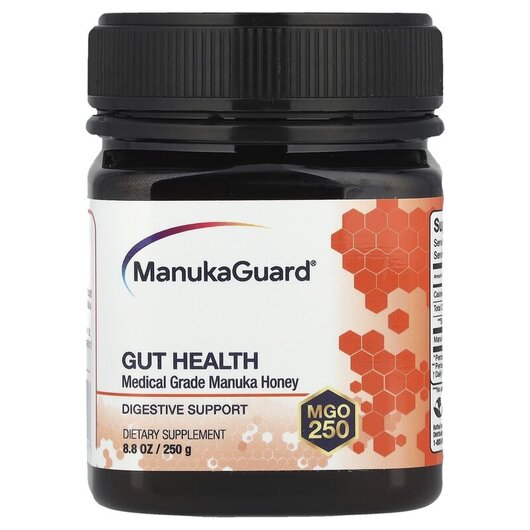Основное фото товара ManukaGuard, Манука Мед, Gut Health Manuka Honey 400 MGO 8, 250 г