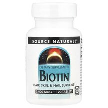 Biotin 5000 mcg 120 Биотин 5000 мкг Source Naturals
