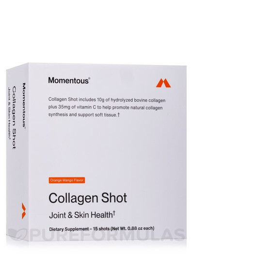 Основное фото товара Momentous, Коллаген, Collagen Shot Orange Mango Flavor, 15 Shots