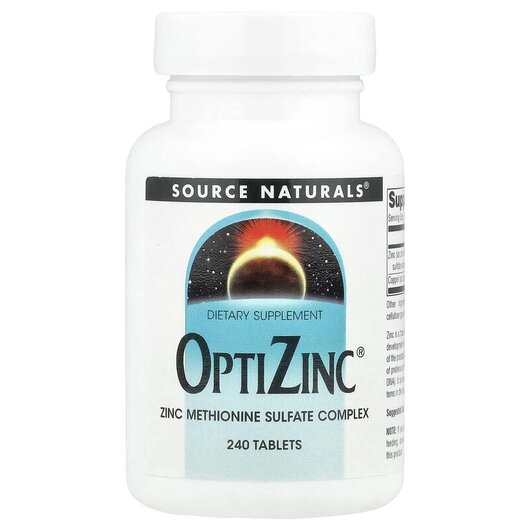 Основне фото товару Source Naturals, OptiZinc 240, Оптико Цинк, 240 таблеток
