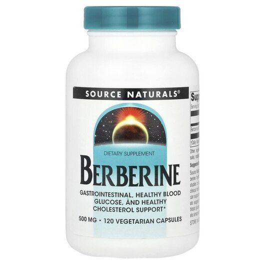 Основне фото товару Source Naturals, Berberine 500 mg, Берберин, 120 капсул