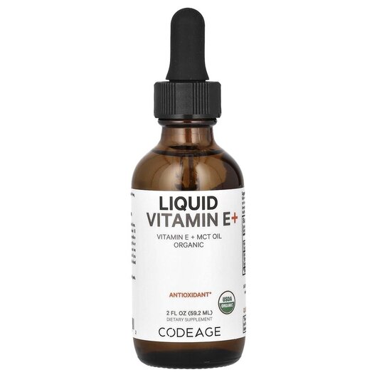 Основное фото товара CodeAge, Витамин E Токоферолы, Liquid Vitamin E+ Unflavored, 59.2