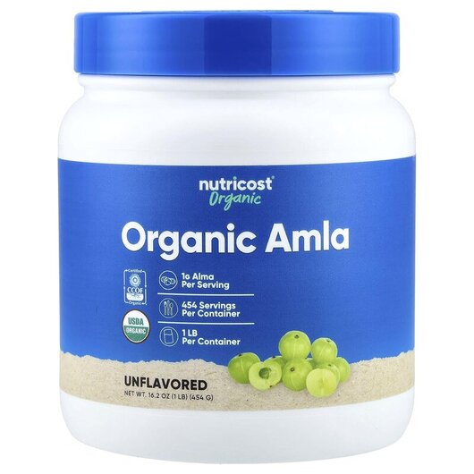 Основное фото товара Organic Amla Unflavored Основное фото товара Nutricost, Амла, Organic Amla Unflavored, 454 г