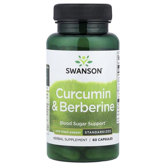 Основне фото товару Swanson, Curcumin & Berberine with Black Pepper, Куркумін, 60