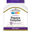 Фото товару Papaya Enzyme Фото товару 21st Century, Papaya Enzyme, Ферменти Папайї, 100 таблеток