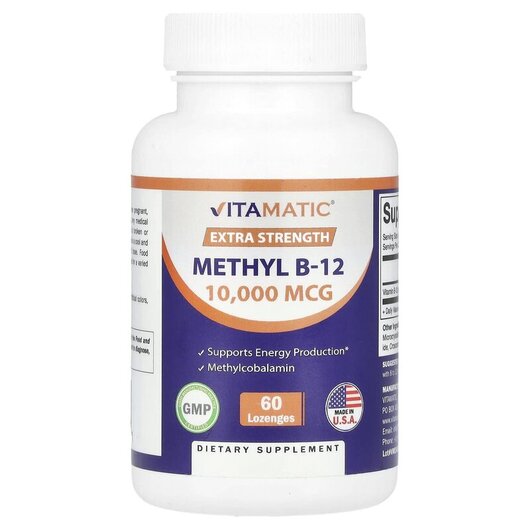 Основное фото товара Метилкобаламин B12, Methyl B-12 Extra Strength 10000 MCG, 60 табл