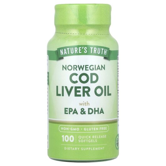 Основное фото товара Norwegian Cod Liver Oil with EPA/DHA Основное фото товара Масло печени трески, Norwegian Cod Liver Oil with EPA/DHA, 100 ка