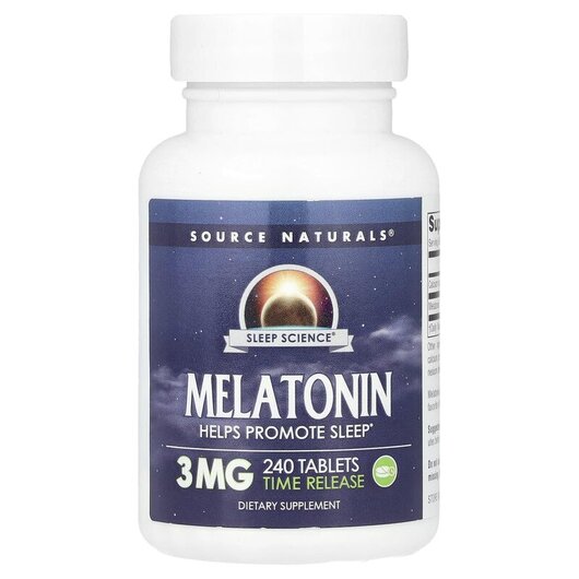 Основне фото товару Melatonin Timed Release 3 mg Основне фото товару Melatonin Timed Release 3 mg, Мелатонін Timed Release 3 мг, 240 т