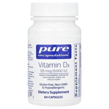 Vitamin D3 125 mcg 5000 IU Витамин D3 Pure Encapsulations Vitamin D3 125 mcg 5000 IU Витамин D3 Pure Encapsulations