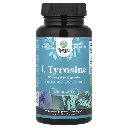Основное фото товара Nature's Craft, L-Тирозин, L-Tyrosine 500 mg, 60 капсул