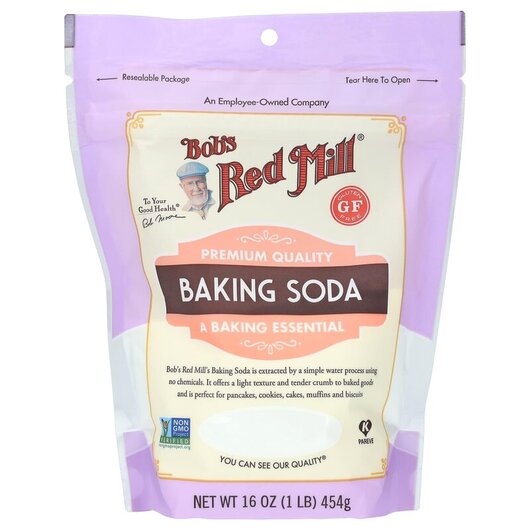 Основне фото товару Bob's Red Mill, Baking Soda 280 mg Powder, Супероксиддисмута