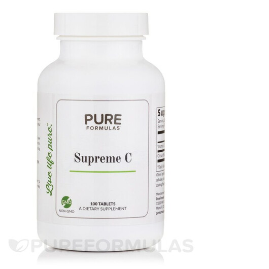 Основне фото товару PureFormulas, Supreme C with Bioflavonoids, Вітамін C, 100 таблет
