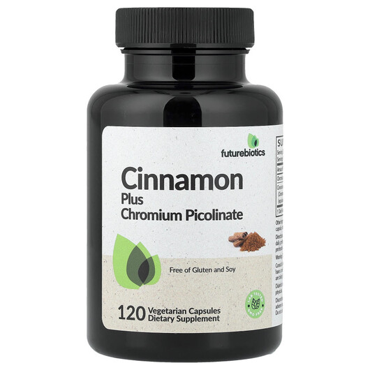 Основне фото товару Future Biotics, Cinnamon Plus Chromium Picolinate, Хром, 120 капс